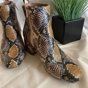Women’s Booties, Size 6, George, Multicoloured snakeskin pattern